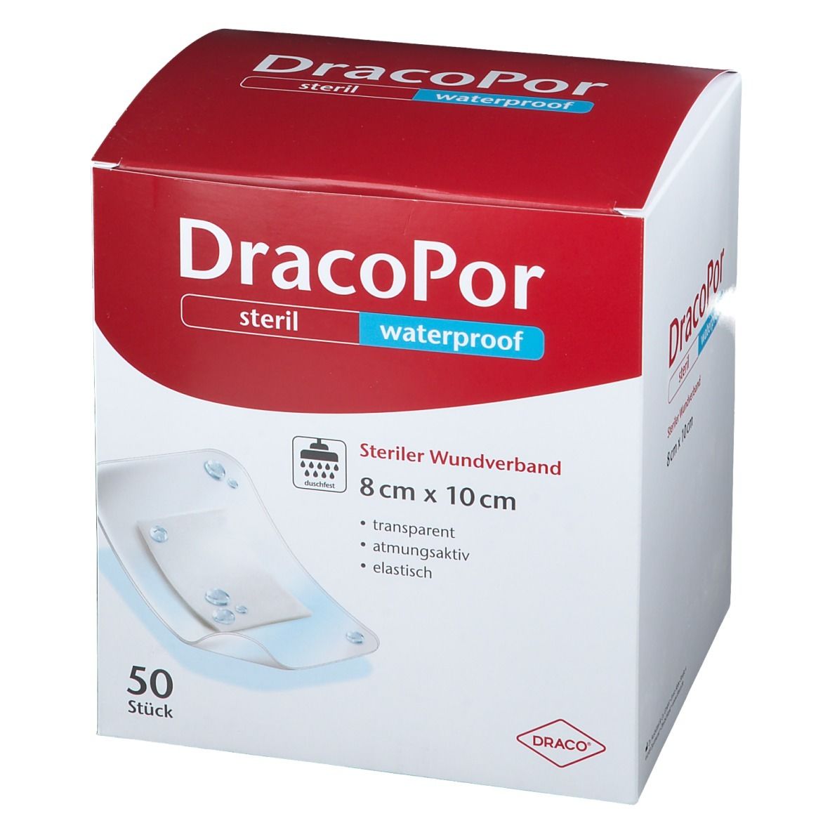DracoPor Waterproof Wundverband steril 8 x 10 cm