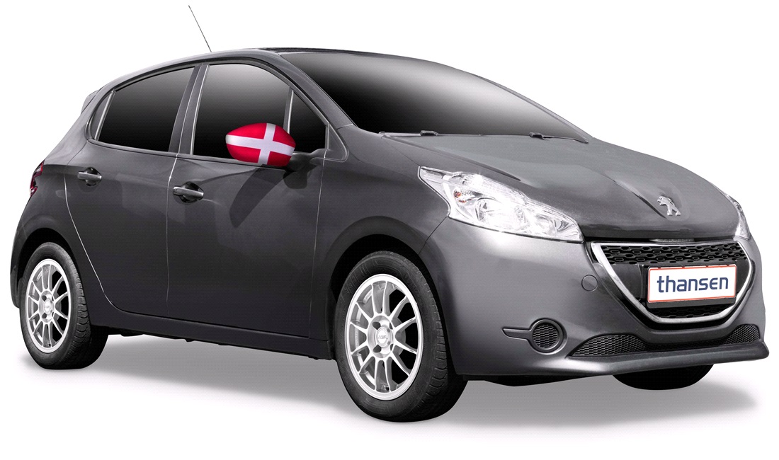 Sidespejl cover med Danmark flag