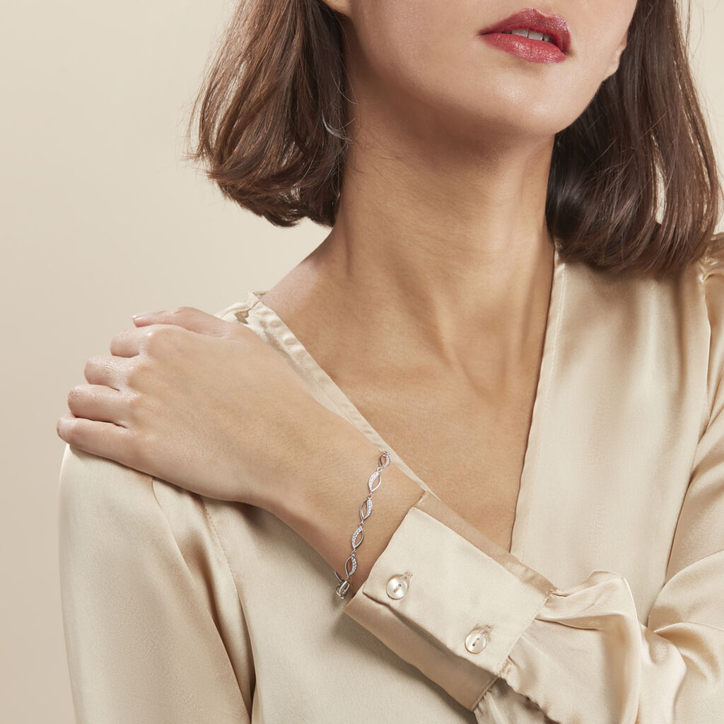 Bracelet Tulin Argent Blanc Oxyde De Zirconium