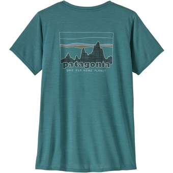 Patagonia Capilene Cool Daily Graphic T-Shirt '73 Skyline: Wetland Blue X-dye Damen