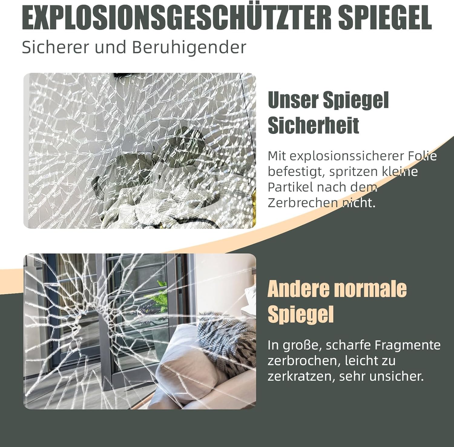 Ganzkörperspiegel Standspiegel 180x80cm mit Golden Metallrahmen Bodenspiegel HD Spiegel Groß Wandspiegel mit Haken für Wohn-, Schlaf- und Ankleidezimmer
