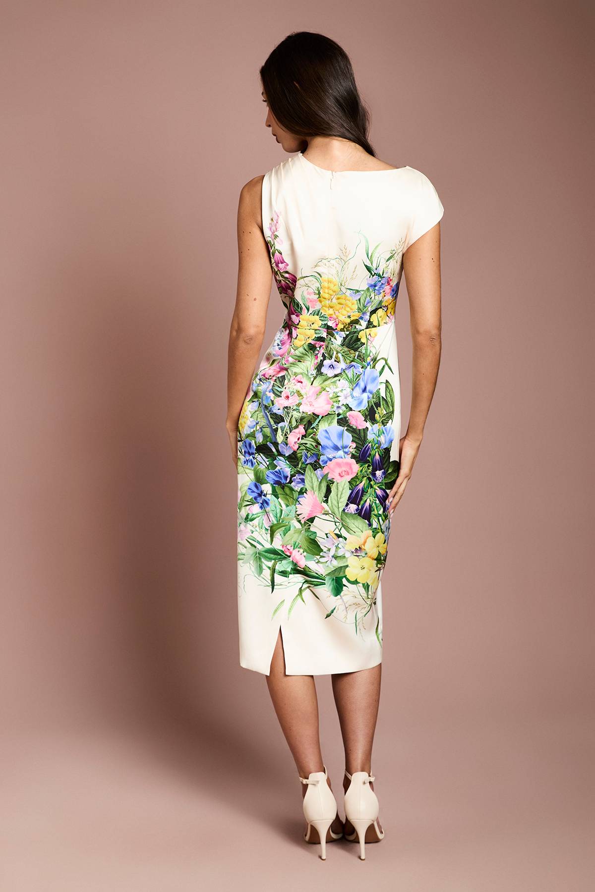 Coast Robe Crayon En Satin À Imprimé Floral