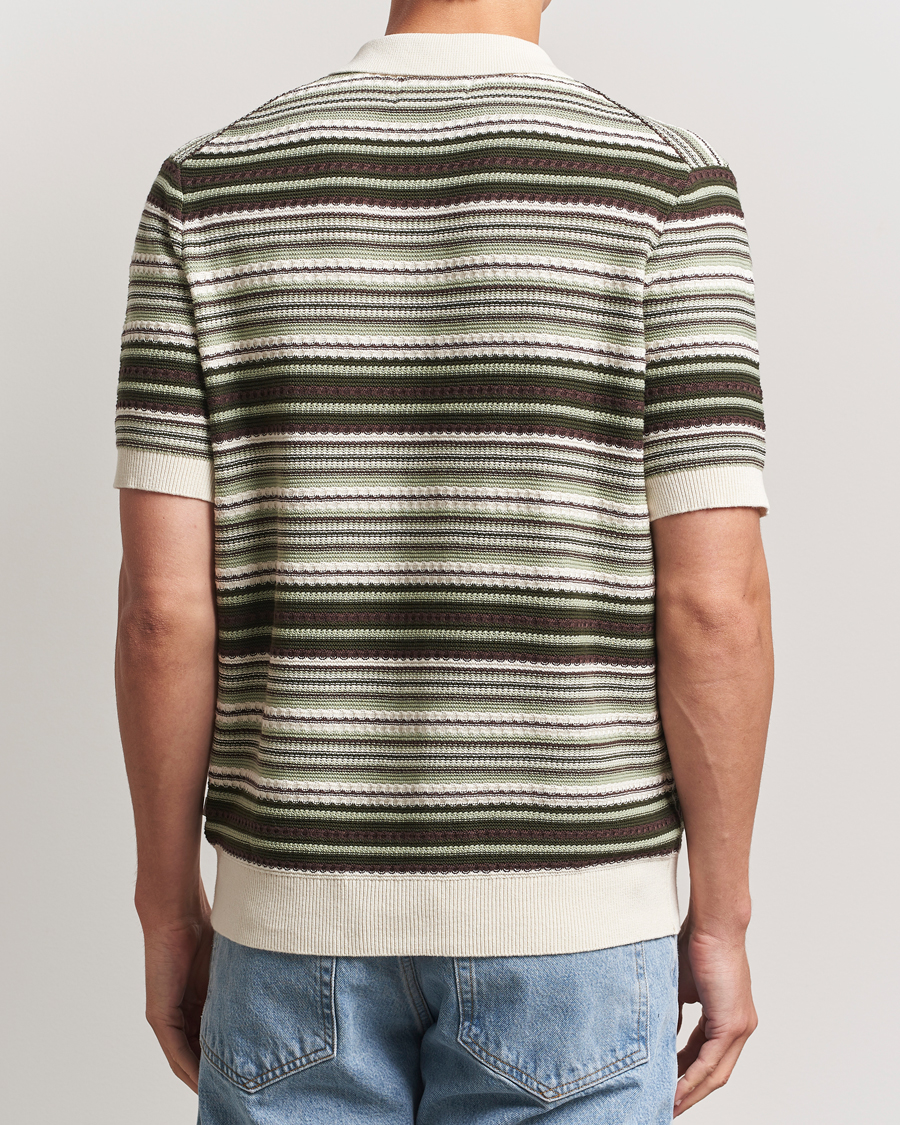 NN07 Nolan Knitted Striped Short Sleeve Shirt Multi