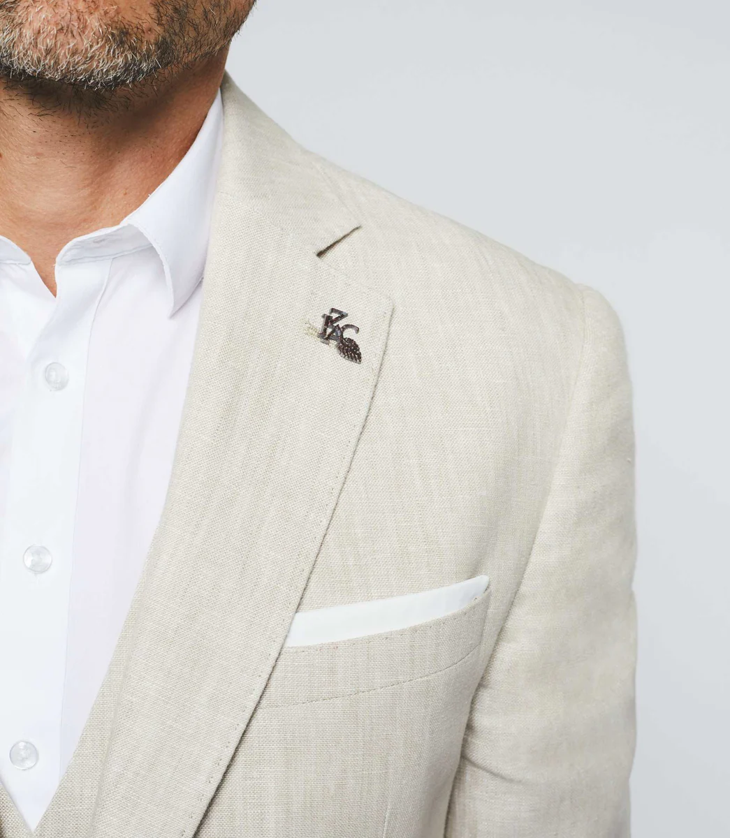 Veste séparable en lin beige 