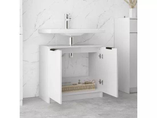 Armoire de salle de bain Blanc brillant 64,5x33,5x59 cm