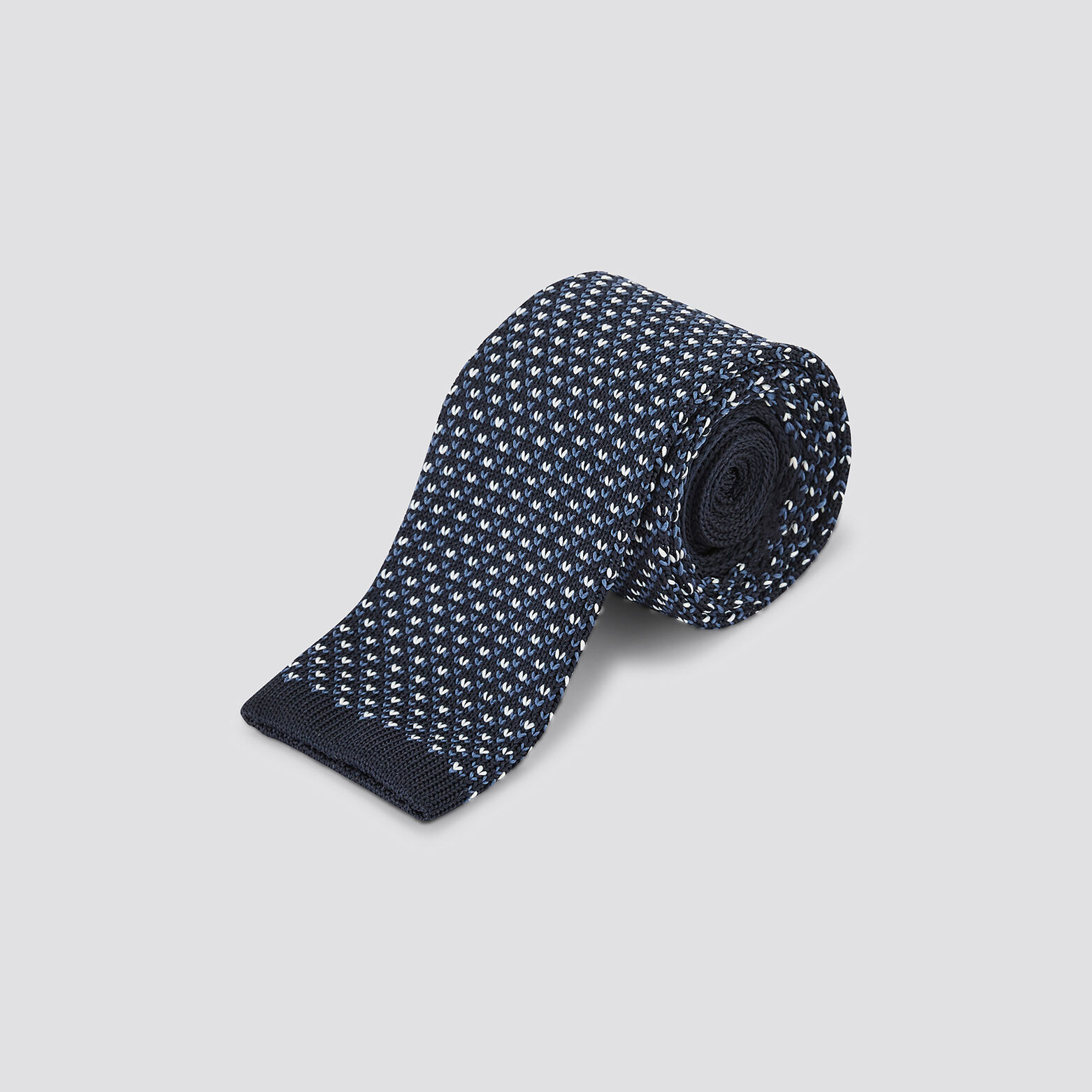 Cravate en maille micromotif Bleu foncé