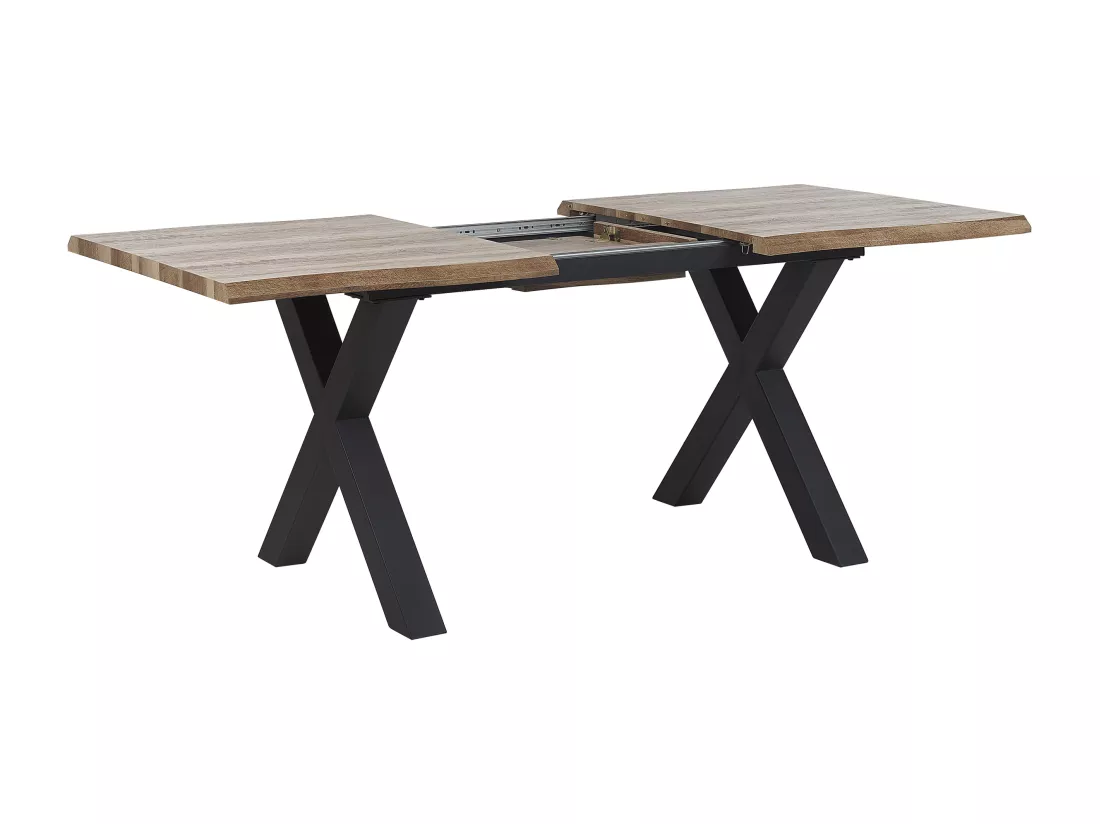 Table de salle à manger extensible BRONSON Marron foncé 140/180 cm 90 cm