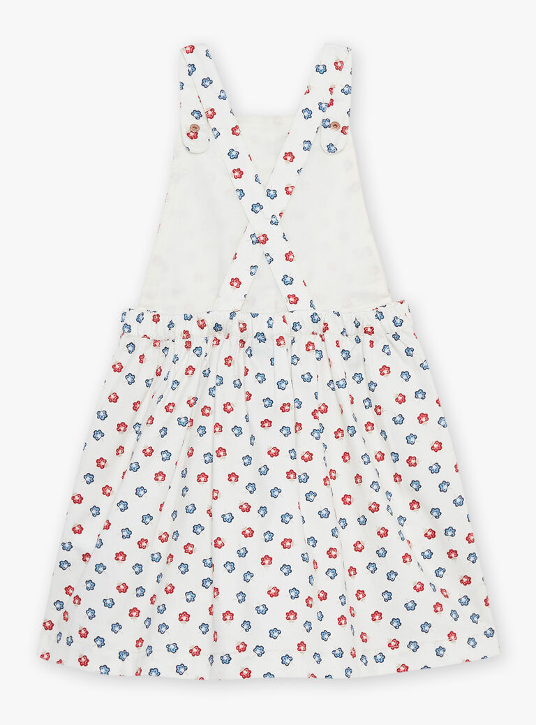Robe salopette écrue fleuri