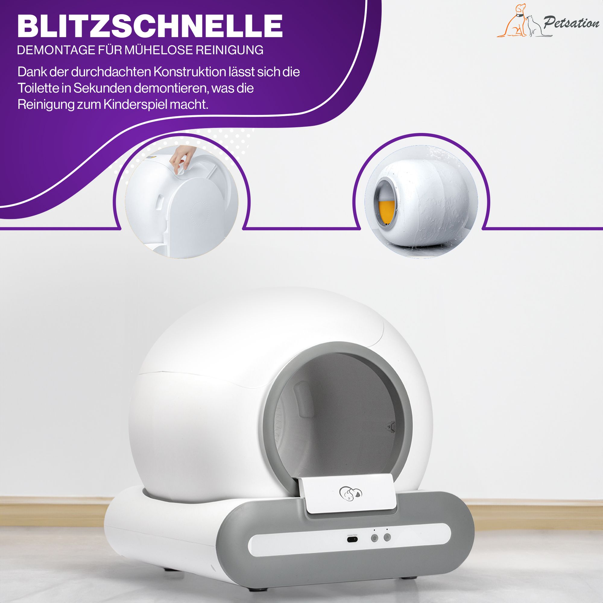 Petsation Selbstreinigende Katzentoilette Automatische Katzentoilette
