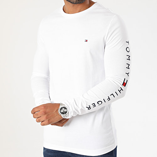 Lot De 2 Tee Shirts Manches Longues Tommy Logo 9096 Blanc Noir