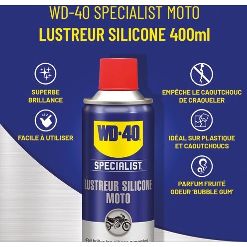 Lustreur Silicone Moto WD-40 Specialist - Aérosol de 400 ml