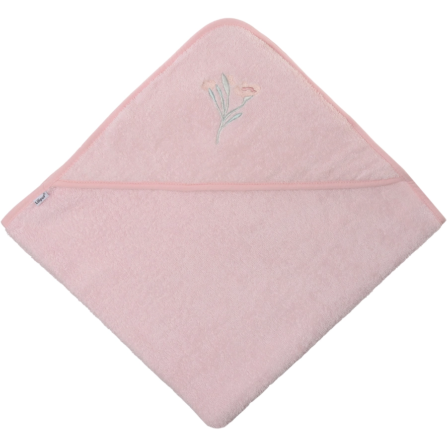 Liliput Kapuzenbadetuch Blume rosa