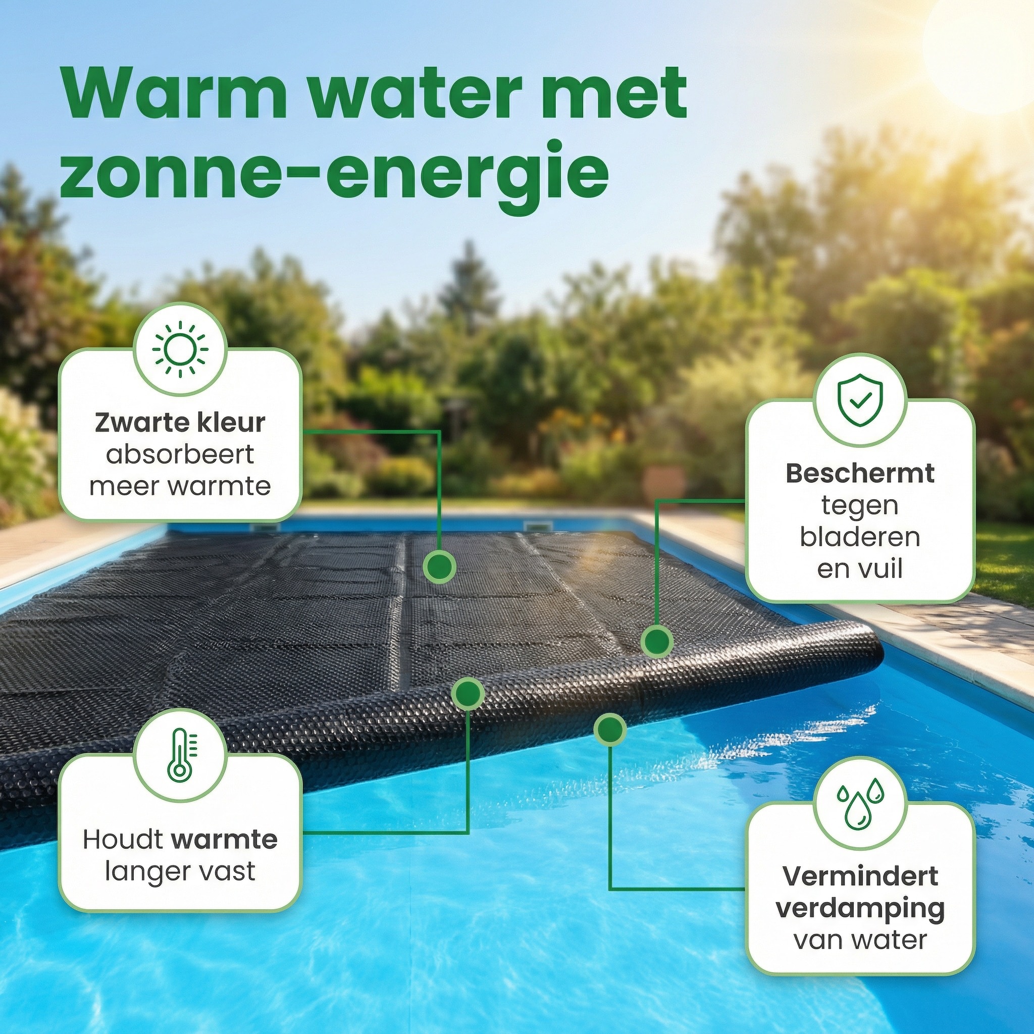 Comfortpool Pro 450x220 cm afdekzeil - Black