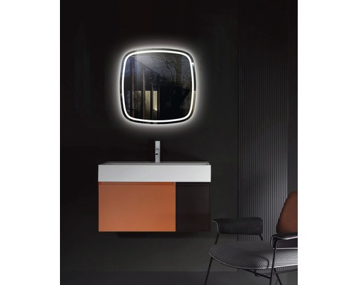 LED badkamerspiegel DSK Zilver Eclipse Ø59cm IP 24