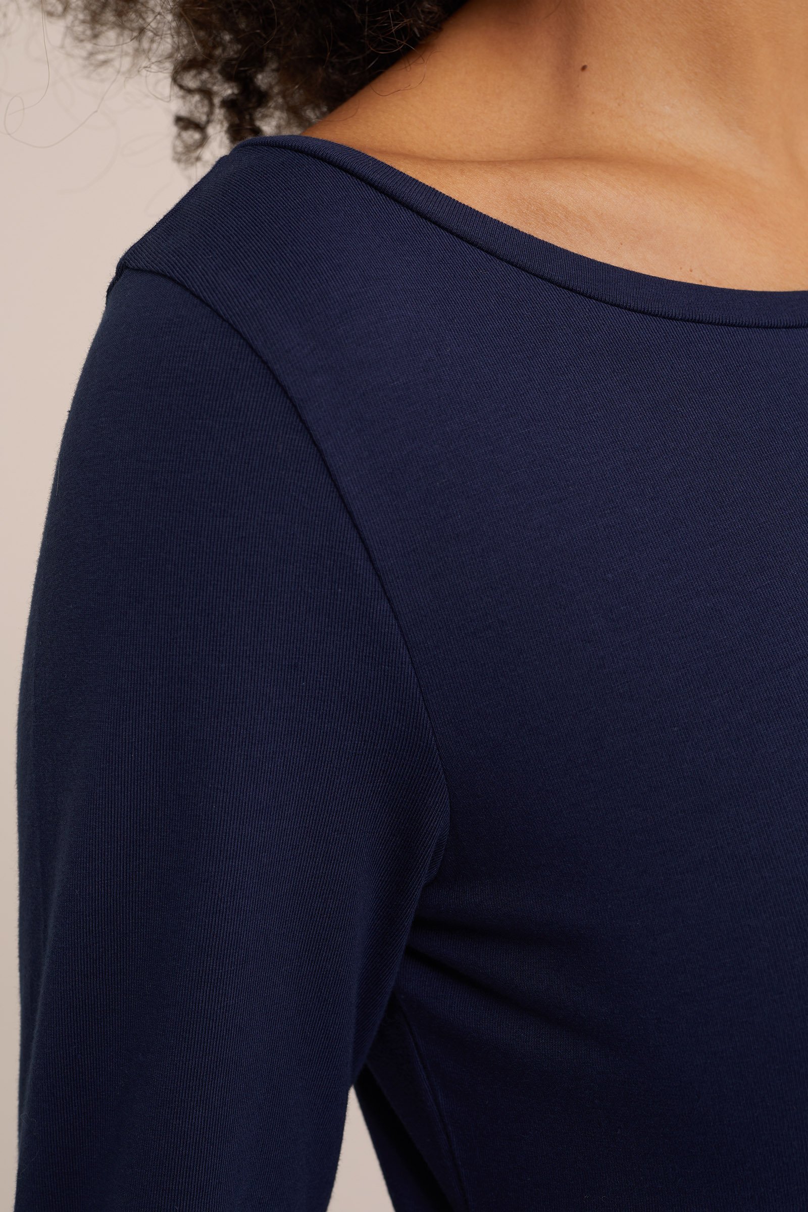 T-shirt van katoenmix WE Fashion Blauw
