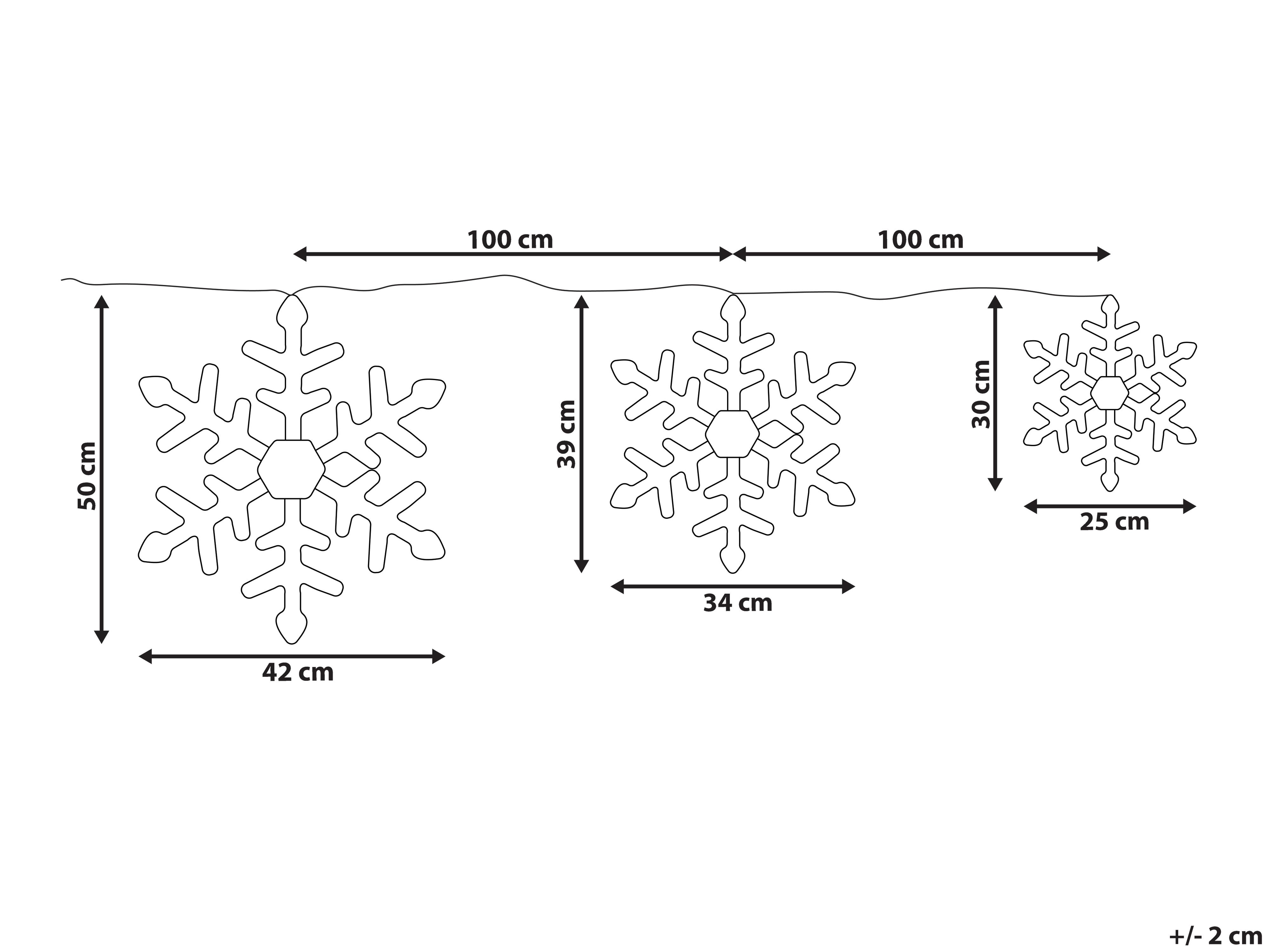 Hangende buitendecoratie LED LOHELA Sneeuwvlok 30/39/50 cm Zilver