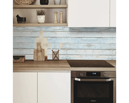 Keukenachterwand mySpotti Profix Hout Lichtblauw houtlook 100 x 60 cm PX-10060-1282-HB