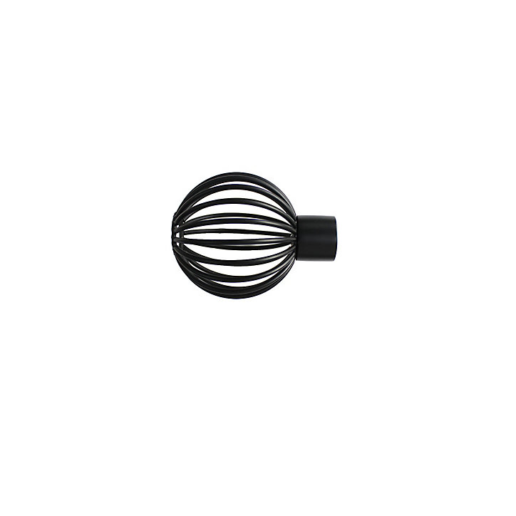Kit de tringle à rideau extensible embout cage Araxos GoodHome 120/210 cm, Ø16/19 mm noir