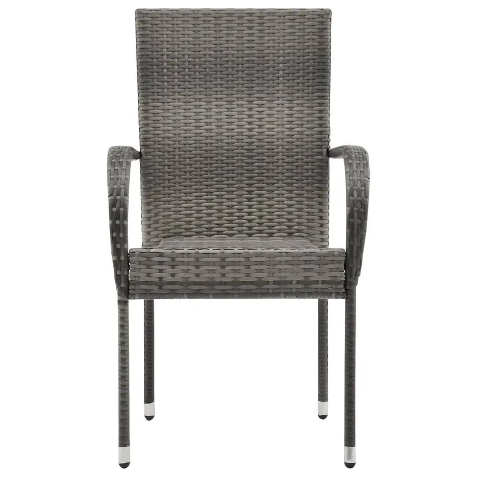 vidaXL - Tuinset grijs - 6 fauteuils en (150-200)x90 cm tafel - Poly rattan