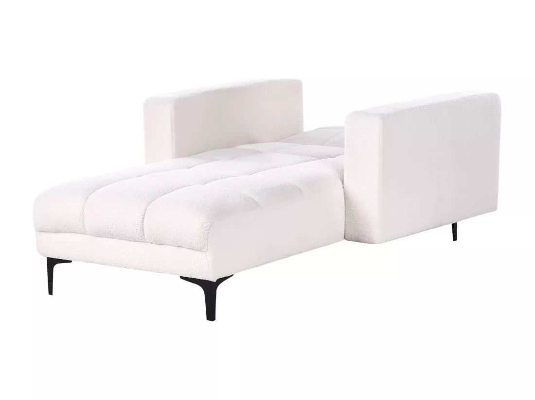Chaise longue en bouclé blanche ALNES