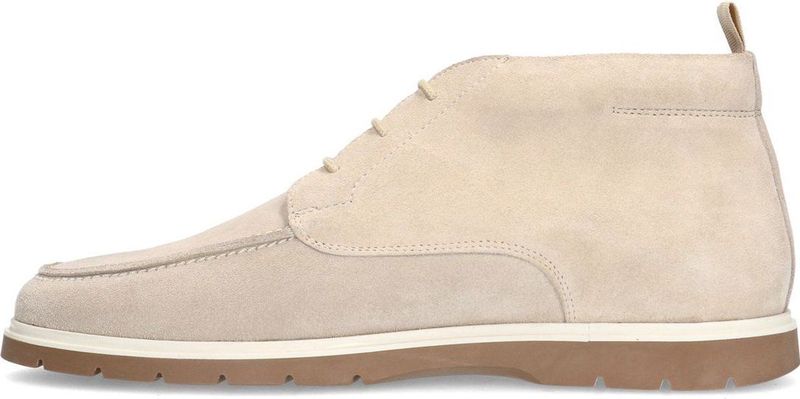 Manfield - Veterboots - Beige - Suède - Vetersluiting - Profielzool