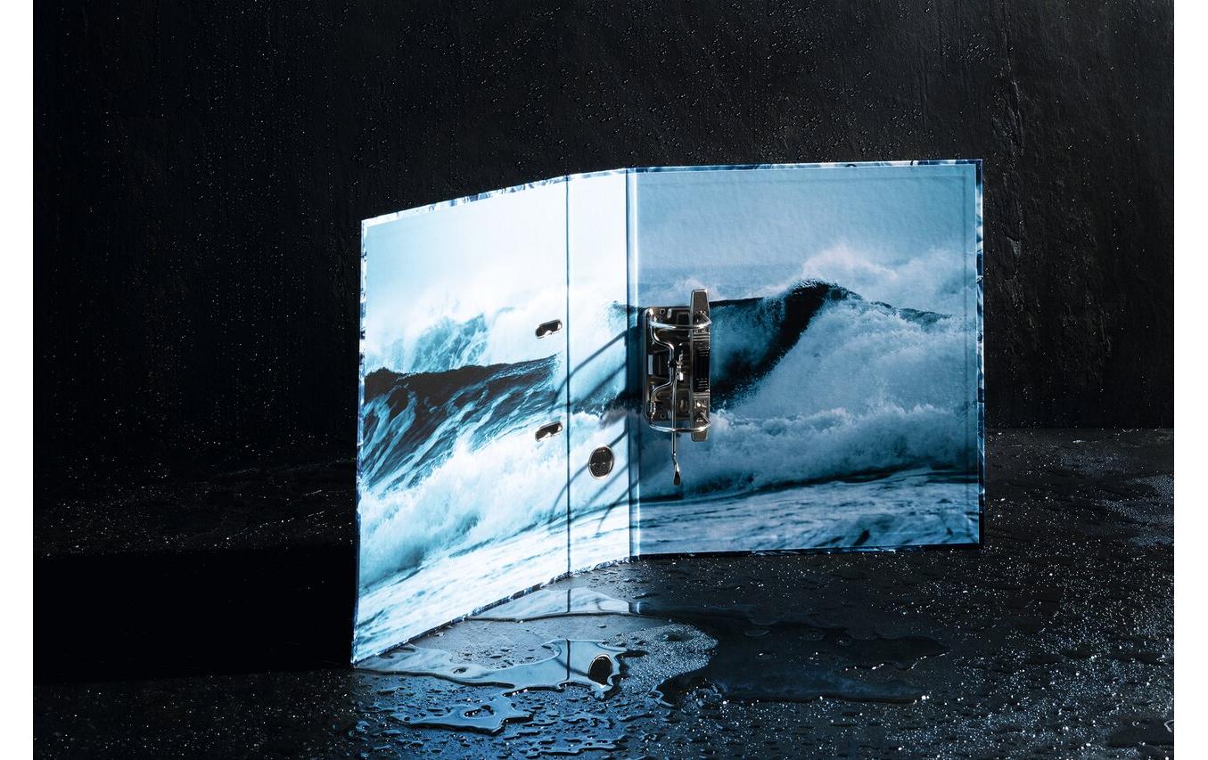 Ordner Water 7 cm, BlauMotivordner mit Hebelmechanik und Griffloch