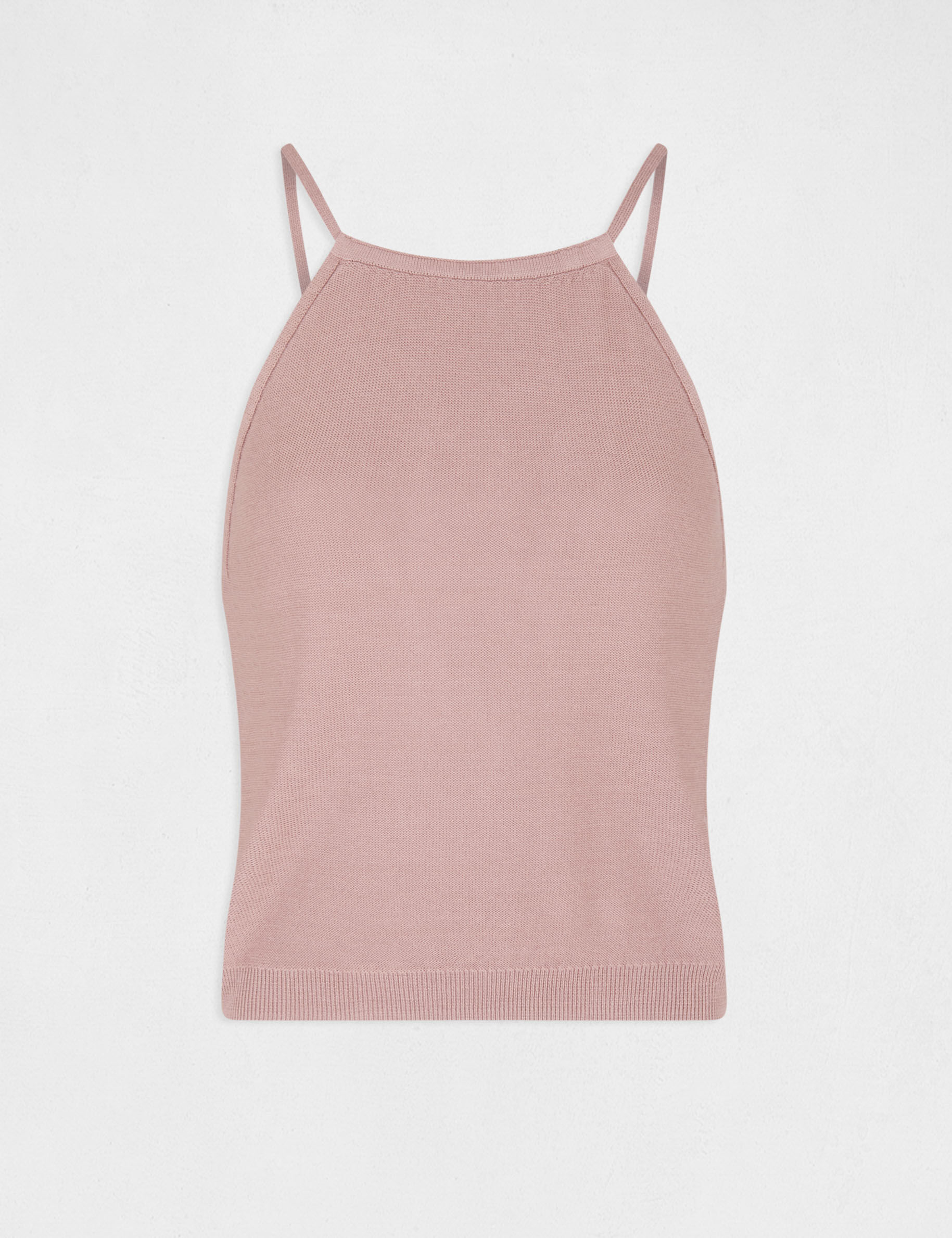 Débardeur pull avec col rond vieux rose femme - vieux_rose