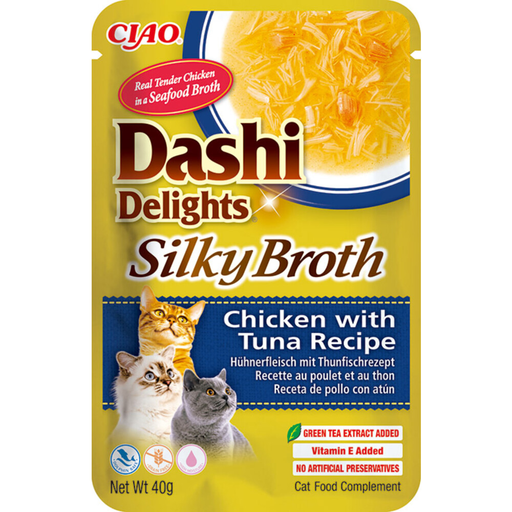12x Ciao Dashi Delights Silky Broth Kattenvoer Nat Chicken & Tuna40 gr