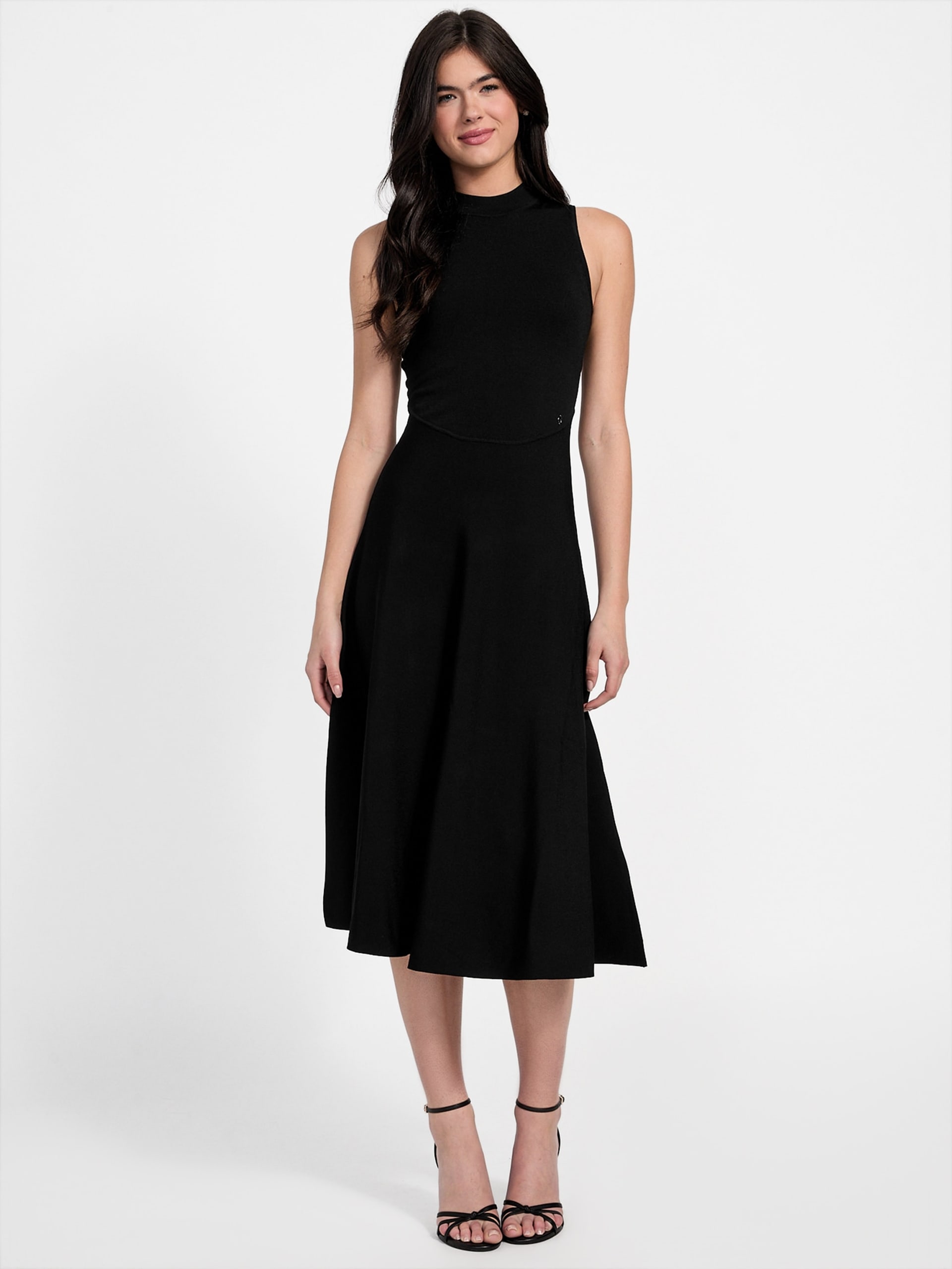 Vestido longo Cassandra com detalhes em tricô