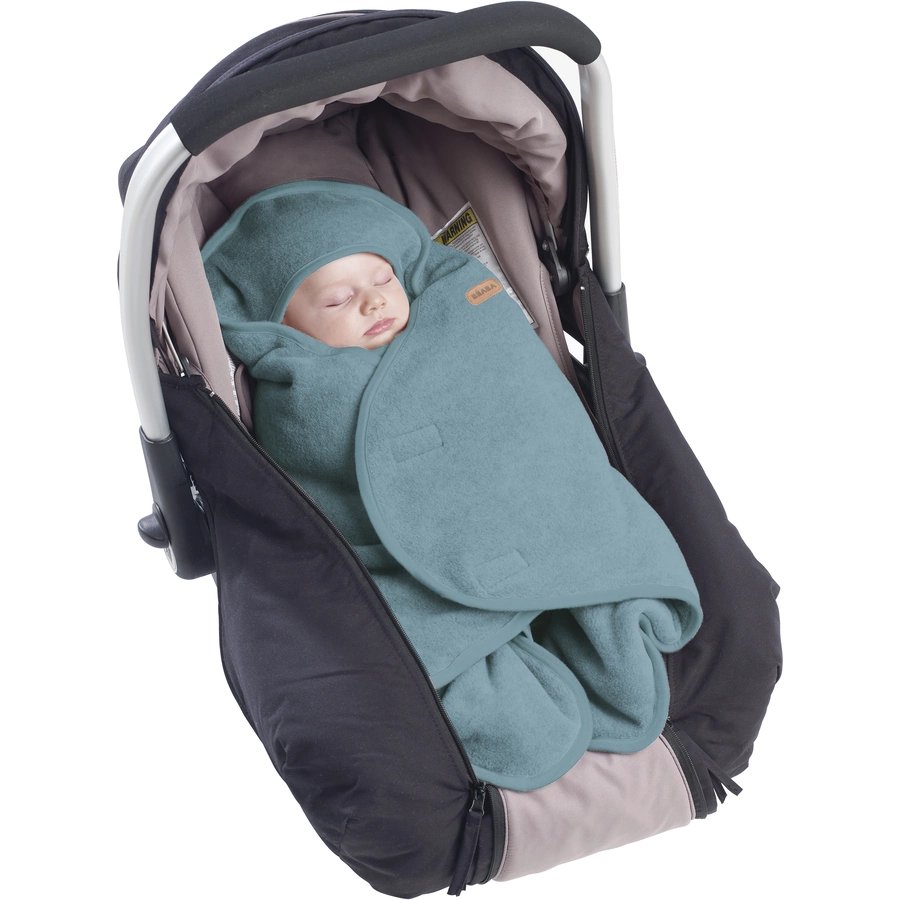 BEABA Babydecke Babynomade Doppelfleece baltikblau weiß 0