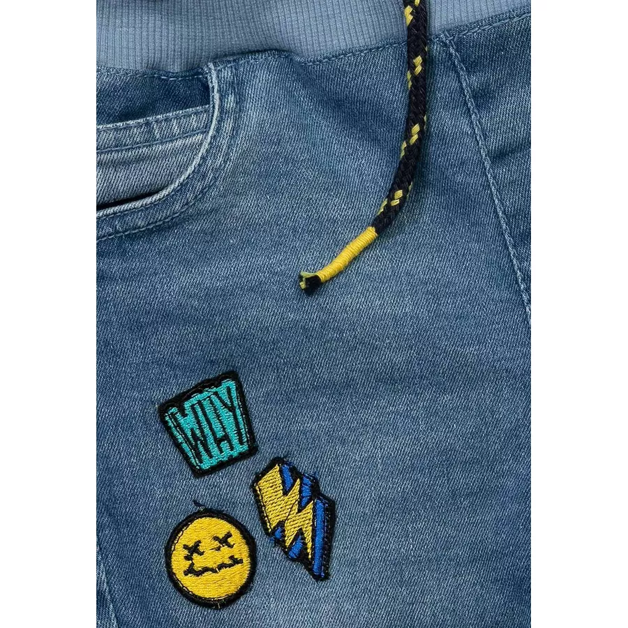 MINOTI Jeanshose mit Aufnähern Denim-Hellblau
