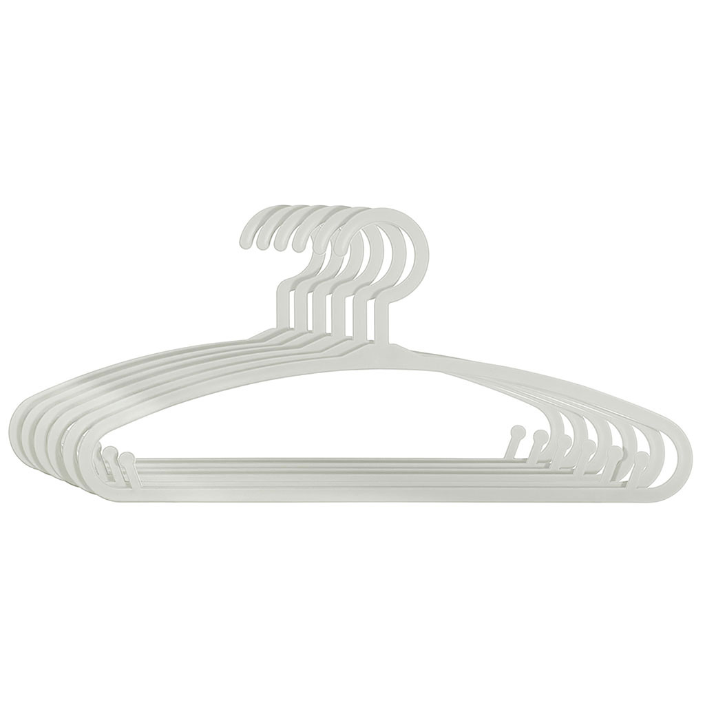 Lot de 6 cintres en plastique gris 13.5x18cm