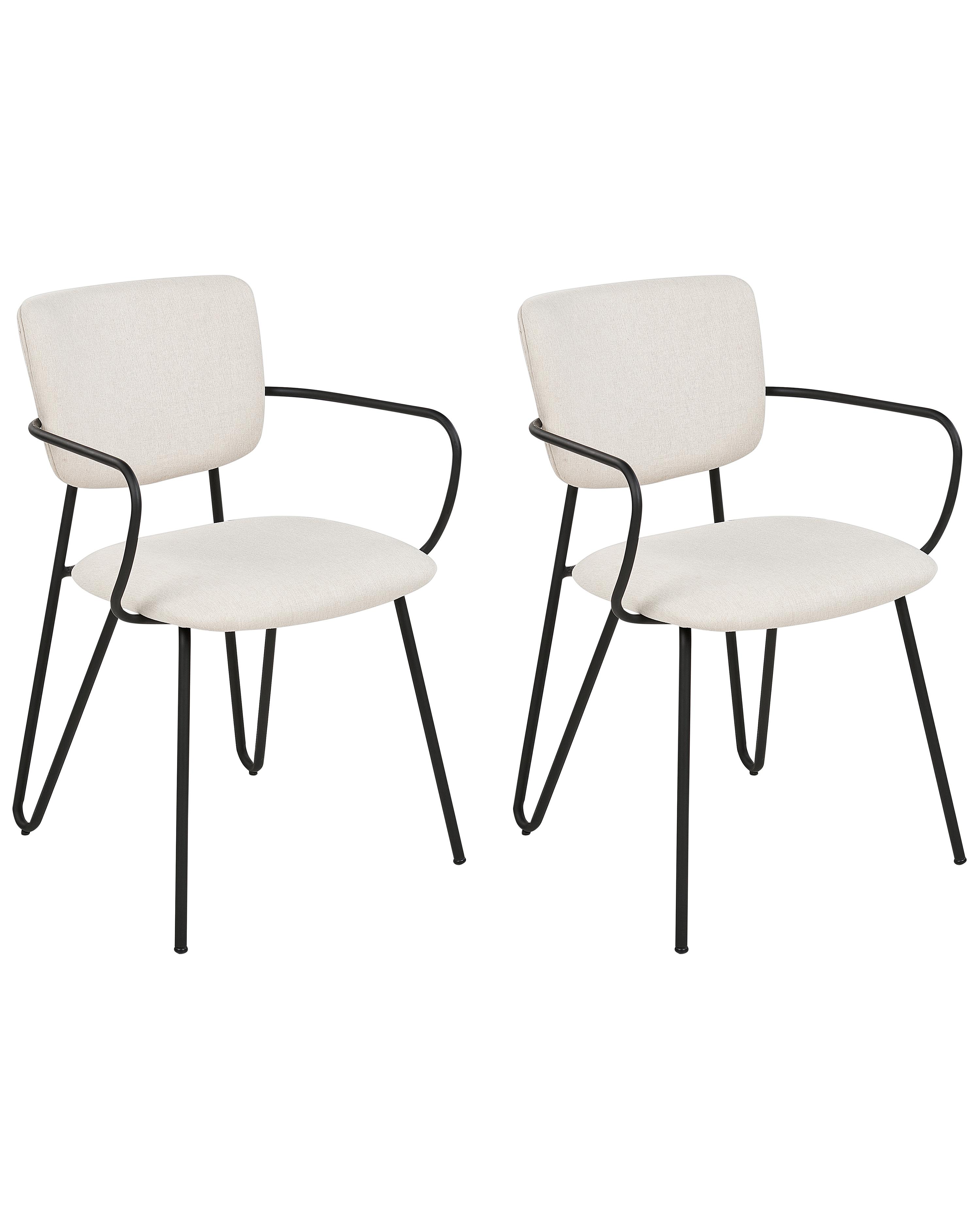Set van 2 eetkamerstoelen ELKO Gebroken wit