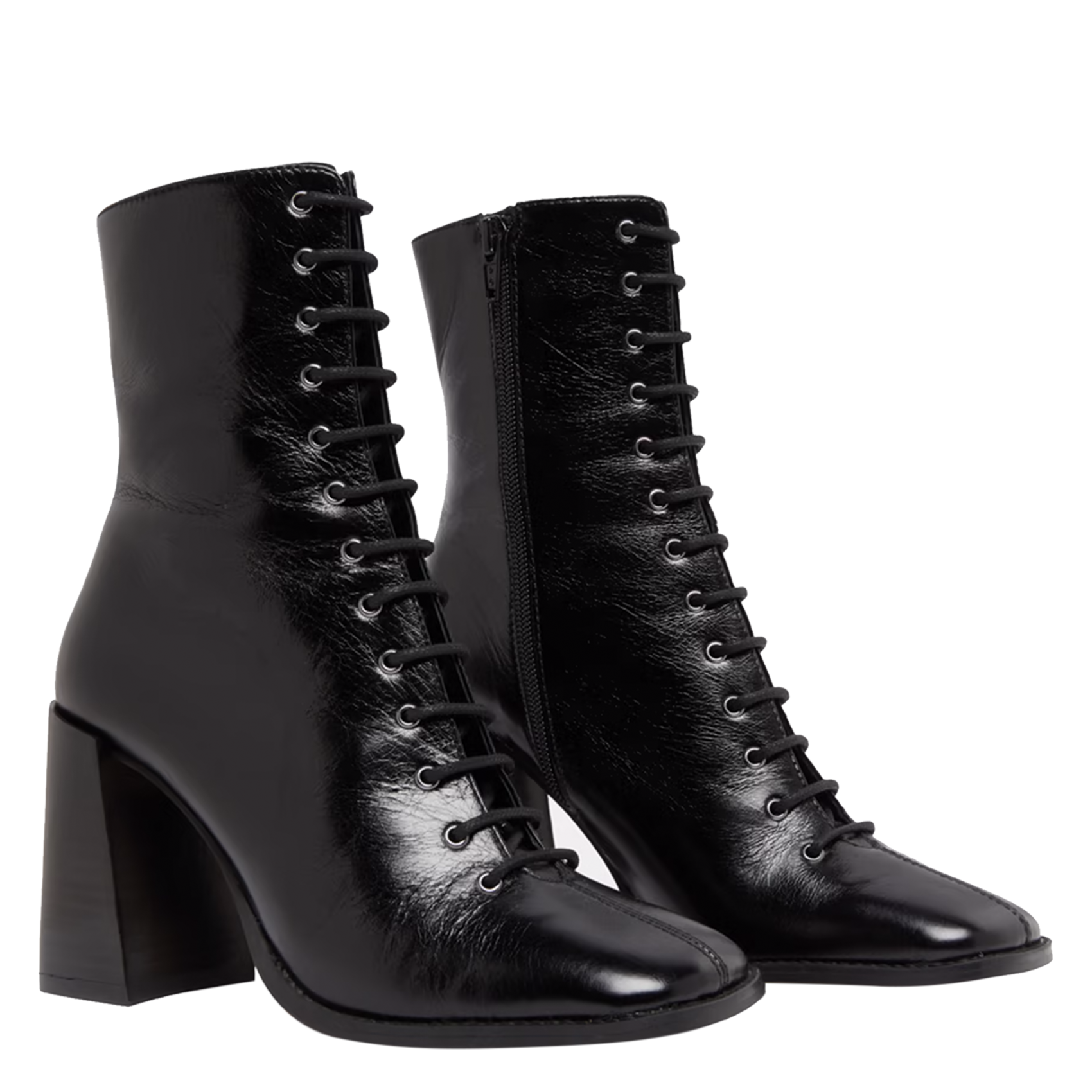 VANDELLE - Bottines lacets à talon | Noir