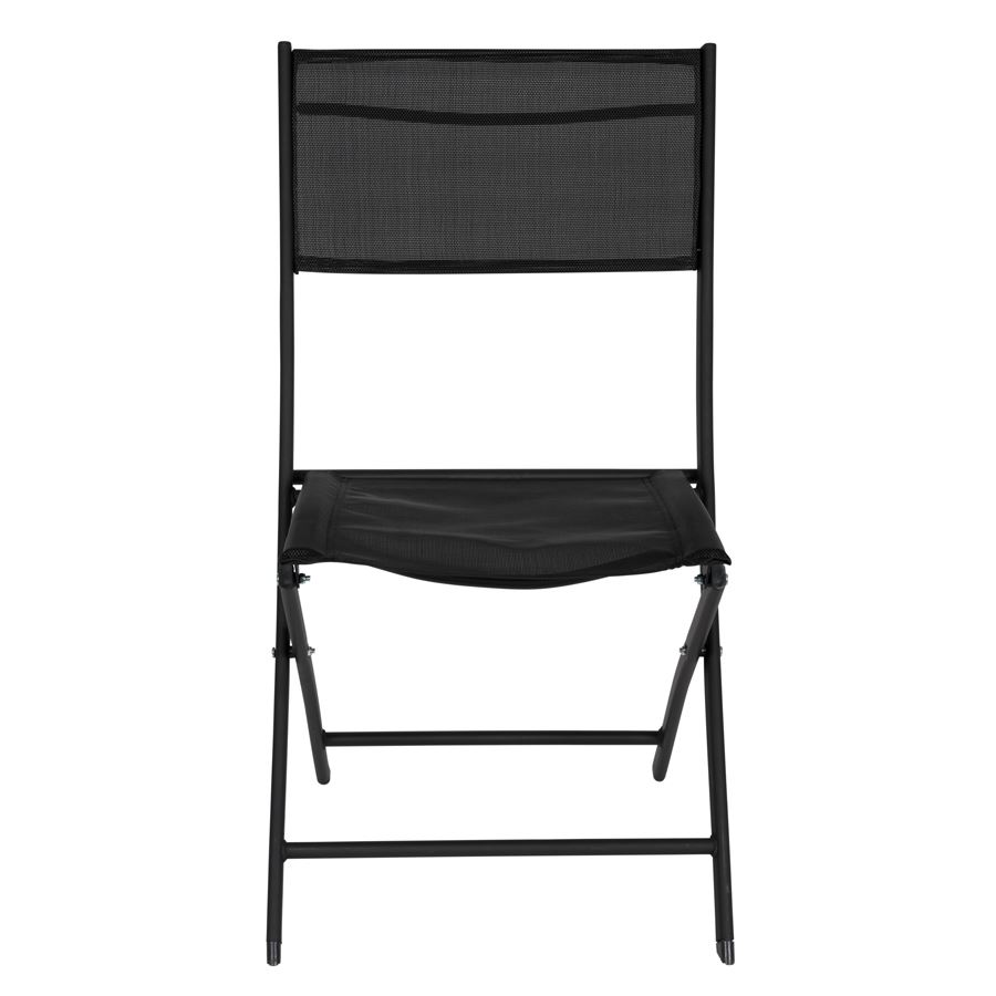 Balkon-Klappstuhl mit Textilene Schwarz