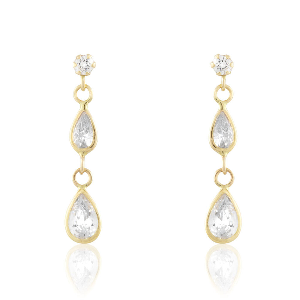 Boucles D'oreilles Pendantes Ailyne Or Jaune Oxyde De Zirconium