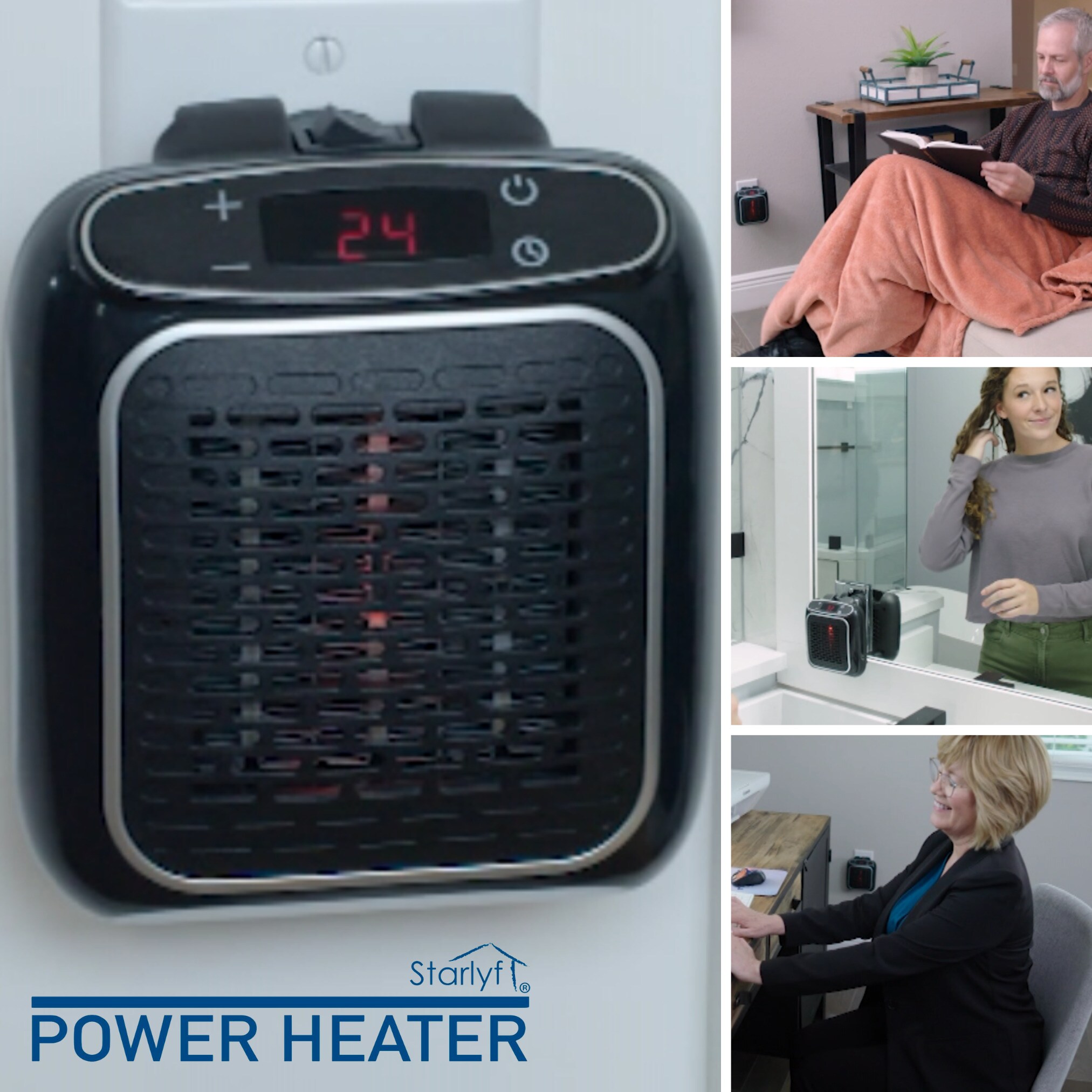 Starlyf® Steckdosen Mini Wandheizgerät - Heizlüfter Power Heater