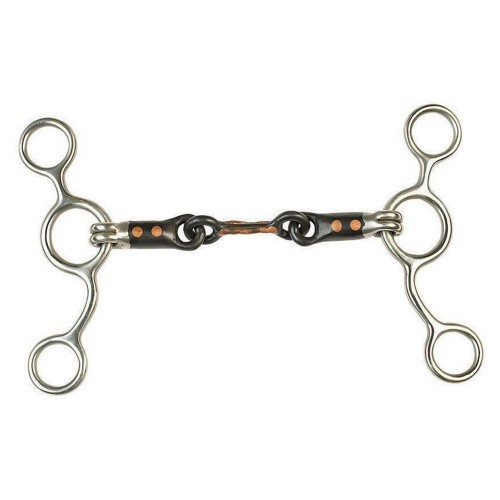Freio de aço macio Tom Thumb para cavalos, cor prata.