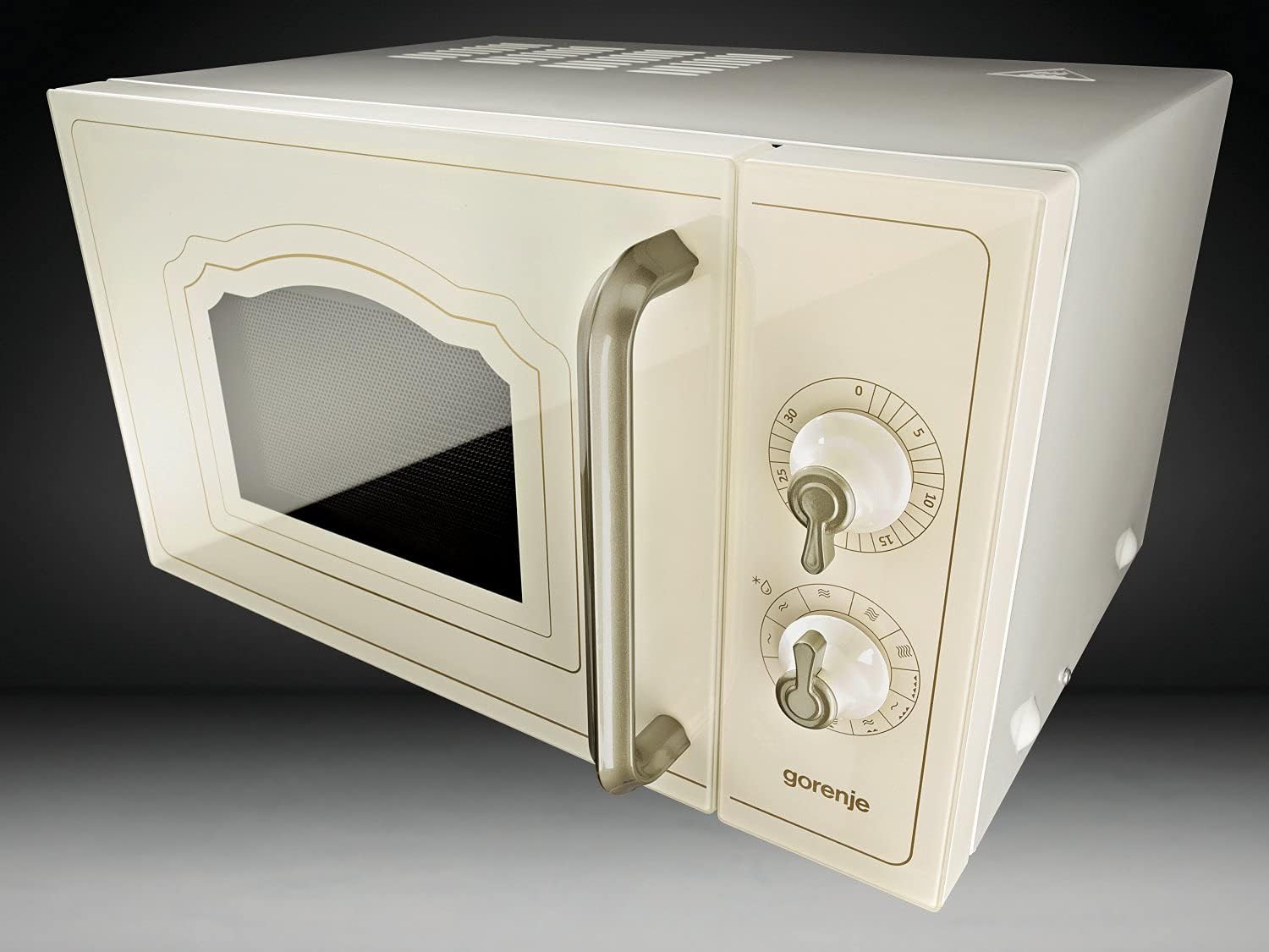 Gorenje MO 4250 CLI Stand-Mikrowelle mit Grillfunktion / 700 W / Garraum 20 L / elfenbein / Classico Collection, Beige