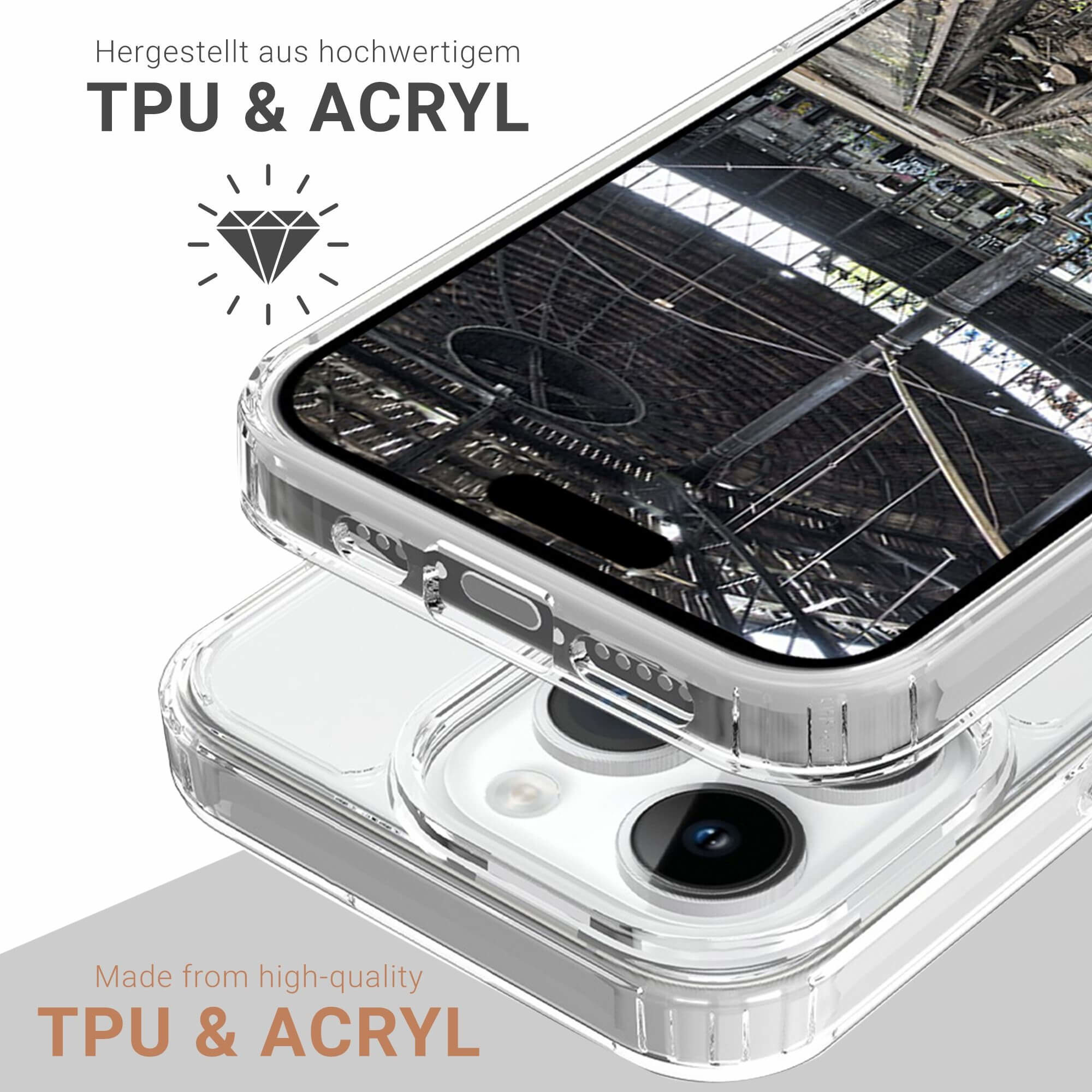 iPhone 15 Pro MagSafe Hybrid Hülle TPU Bumper   Acryl Rückseite Pankow (11034) - Transparent