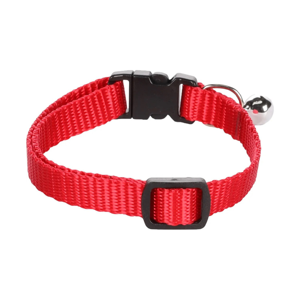 Collier réglable de 20 à 35 cm rouge avec clochette pour chat