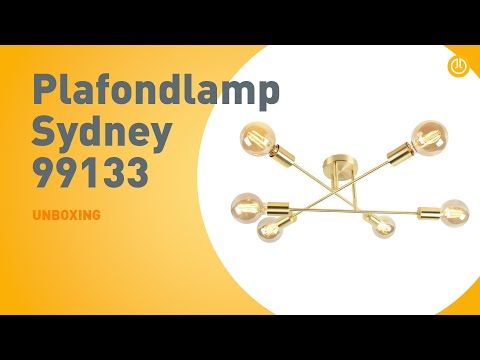 Industriële plafondlamp messing 6-lichts  - Sydney