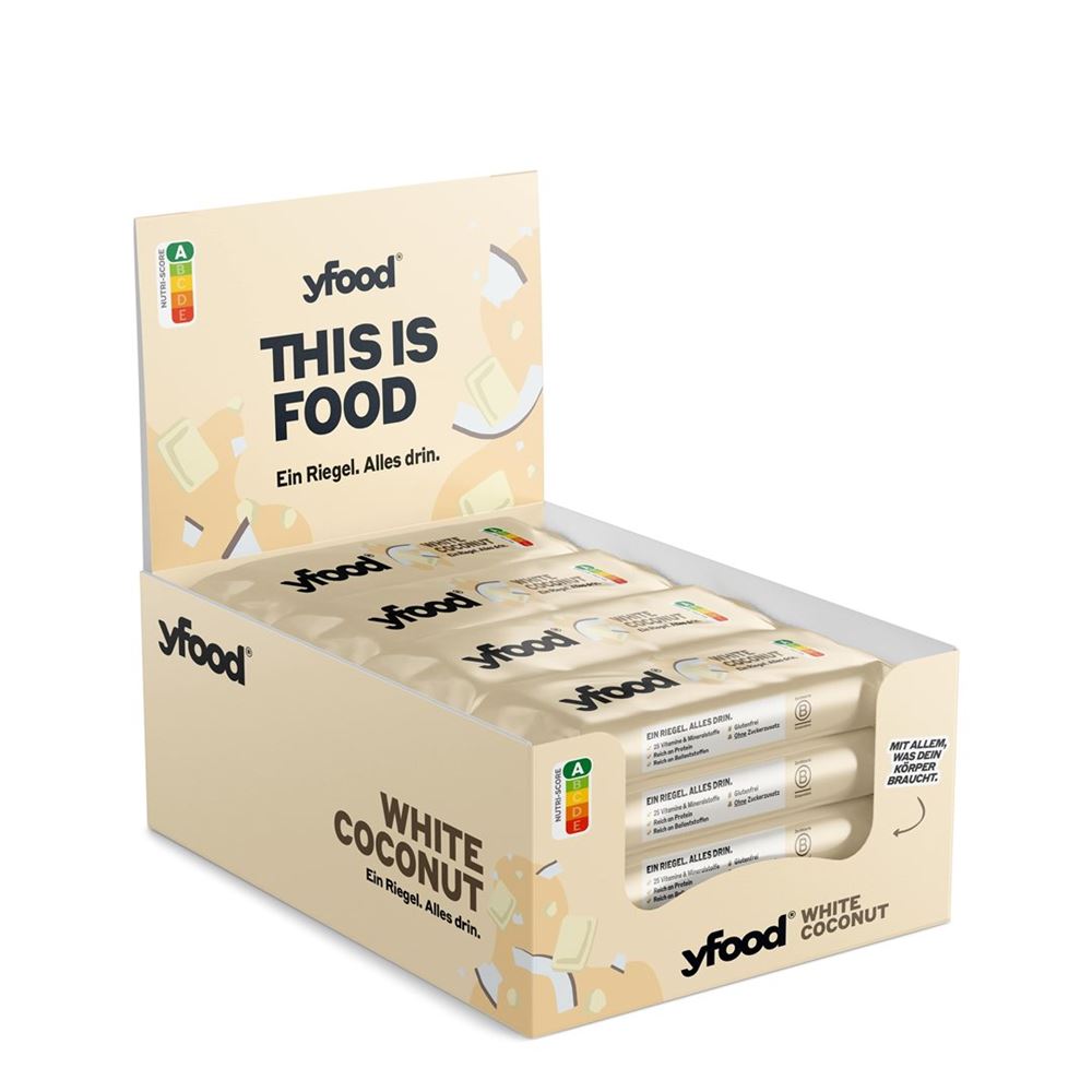 YFOOD High-Protein Riegel Coconut & White Chocolate 60 g