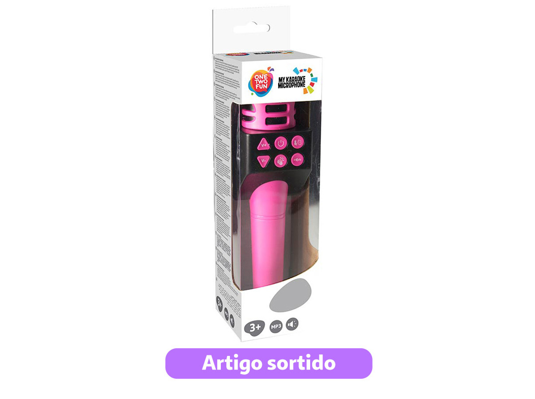 MICROFONE DE KARAOKE ONE TWO FUN 7X7X24CM