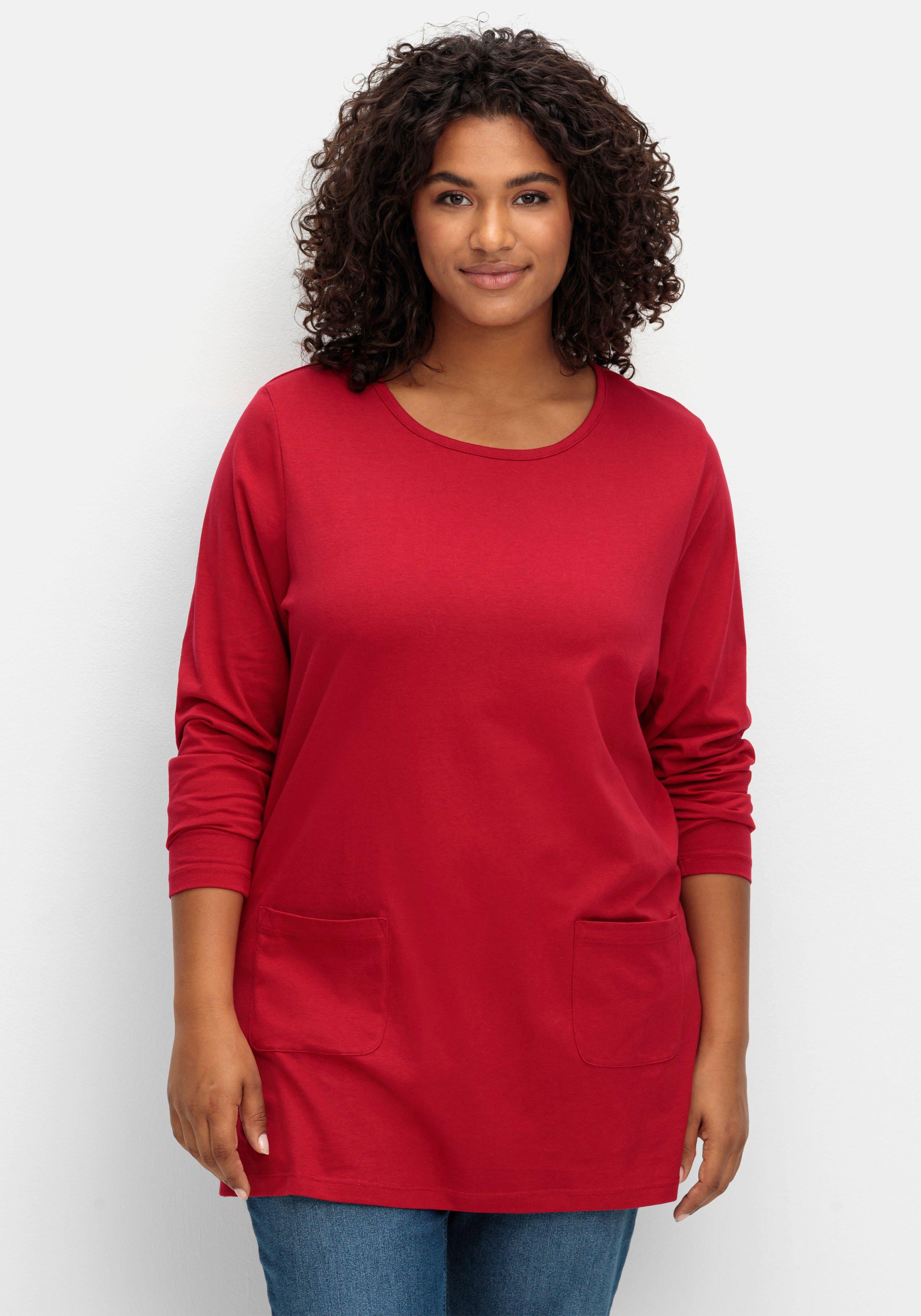 Longshirt mit aufgesetzten Taschen