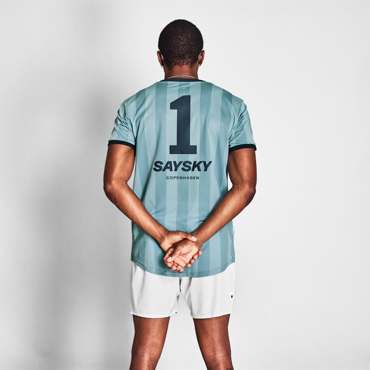 Saysky Stripe Combat T-Shirt Blue