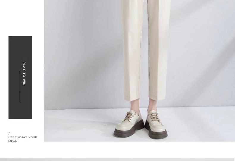 Ingrath - Hoge taille effen cropped taps toelopende broek