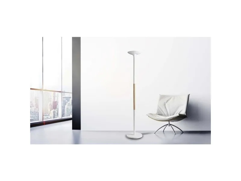 Unilux Pryska LED Uplight gulvlampe – hvid/træ