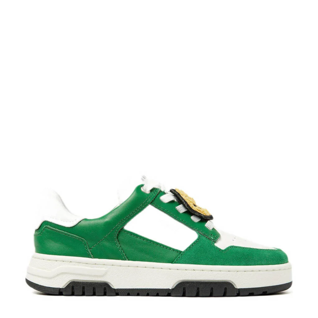 Nubikk Basket Court leren sneakers wit/groen
