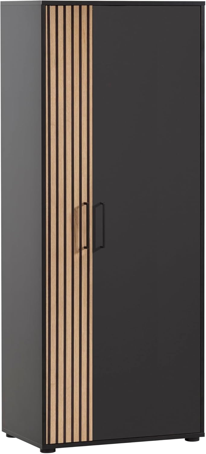 Schildmeyer Aktenschrank Hank 701971, Schwarzmatt/Akustikpaneel Optik, 65 x 41 x 163,6 cm
